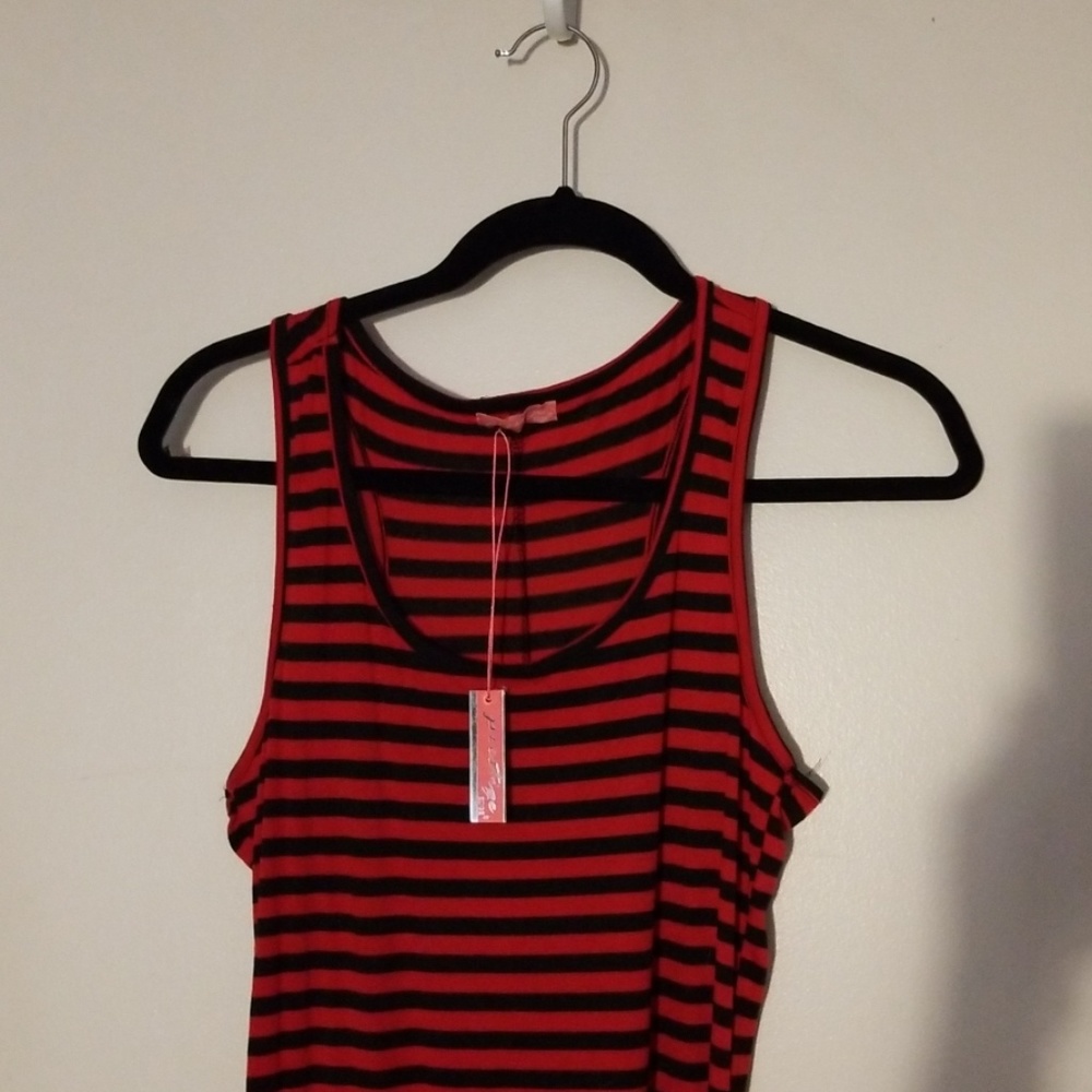 NWT Red/Navy striped knit dress
